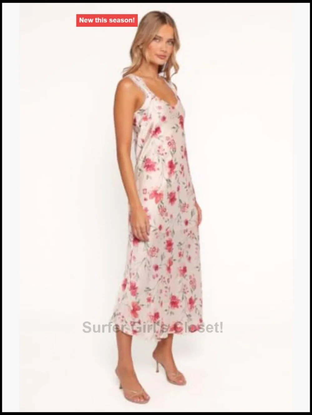 Petal & Pup Women's Bennett Midi Dress Floral A-Line V-Neck Sleeveless